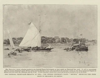 De Keizerlijke Yacht-Club Regatta in Kiel, de Duitse Keizer